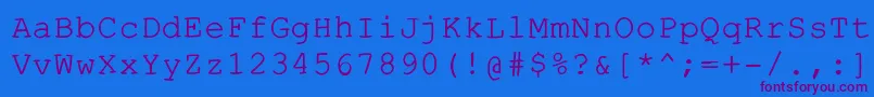 Escapetypewritercmedium Font – Purple Fonts on Blue Background