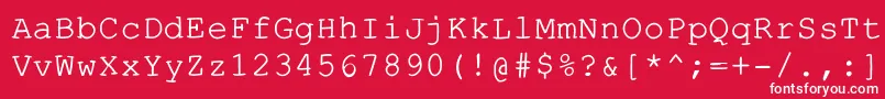 フォントEscapetypewritercmedium – 赤い背景に白い文字