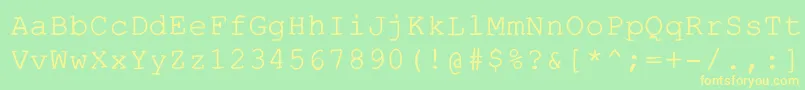 Escapetypewritercmedium Font – Yellow Fonts on Green Background