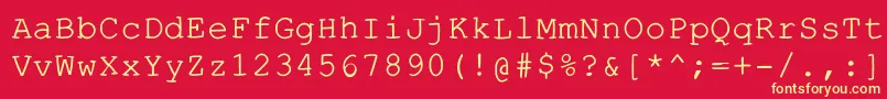 Escapetypewritercmedium Font – Yellow Fonts on Red Background