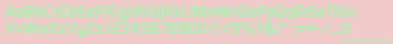 DigitalserialXboldRegular Font – Green Fonts on Pink Background