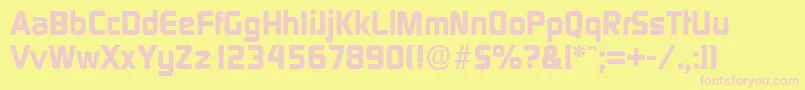DigitalserialXboldRegular Font – Pink Fonts on Yellow Background