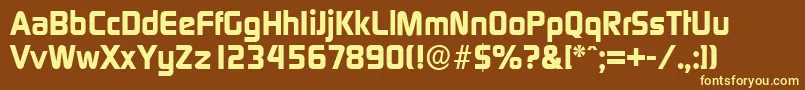 DigitalserialXboldRegular Font – Yellow Fonts on Brown Background
