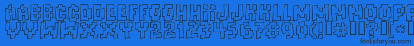 Freaks ffy Font – Black Fonts on Blue Background