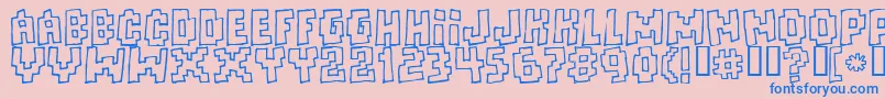 Fonte Freaks ffy – fontes azuis em um fundo rosa