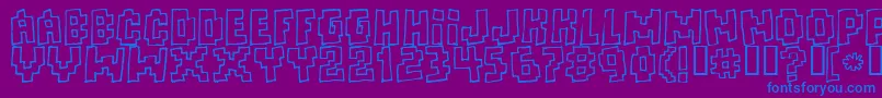 フォントFreaks ffy – 紫色の背景に青い文字