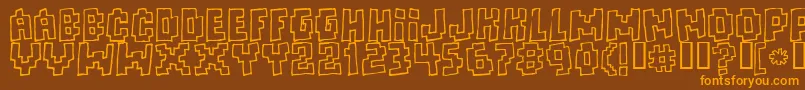 Czcionka Freaks ffy – pomarańczowe czcionki na brązowym tle