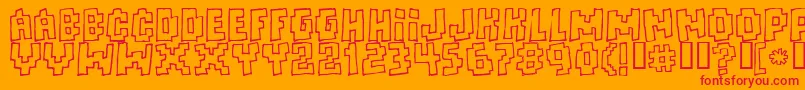 Freaks ffy-Schriftart – Rote Schriften auf orangefarbenem Hintergrund