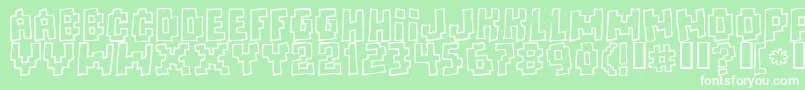 Saiba mais sobre a fonte Freaks ffy Fonte Freaks ffy – fontes brancas em um fundo verde