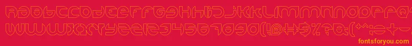 AlexandraHollow Font – Orange Fonts on Red Background