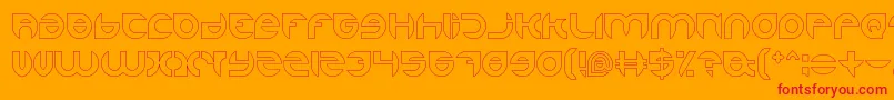 フォントAlexandraHollow – オレンジの背景に赤い文字