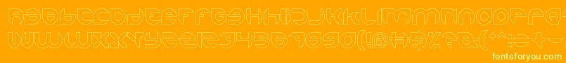 AlexandraHollow-fontti – keltaiset fontit oranssilla taustalla