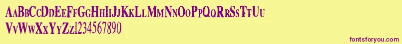 Boutique Font – Purple Fonts on Yellow Background