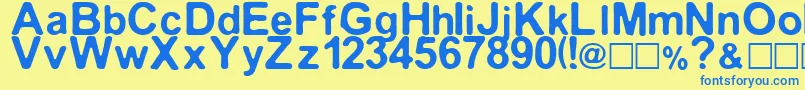 Median30 Font – Blue Fonts on Yellow Background