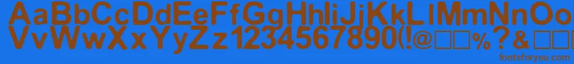 Median30 Font – Brown Fonts on Blue Background