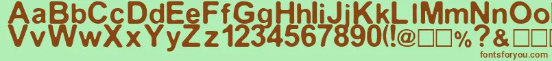 Median30 Font – Brown Fonts on Green Background