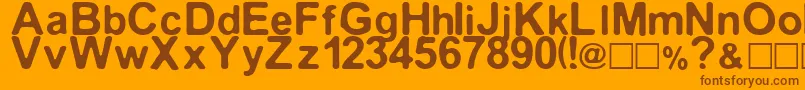Median30 Font – Brown Fonts on Orange Background
