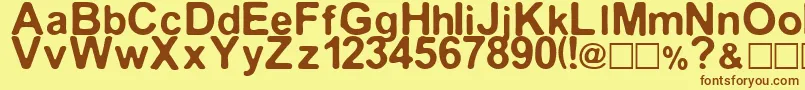 Median30 Font – Brown Fonts on Yellow Background