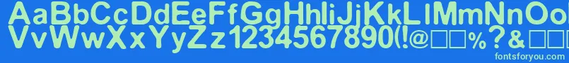 Median30 Font – Green Fonts on Blue Background