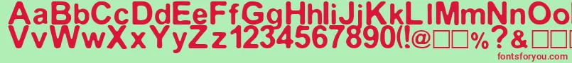 Median30 Font – Red Fonts on Green Background