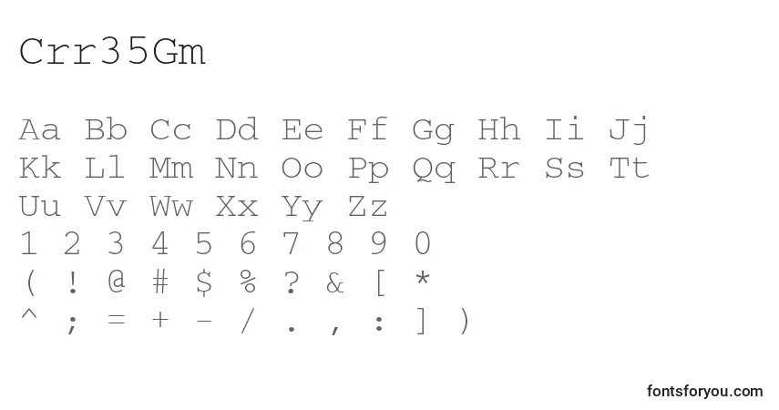 Шрифт Crr35Gm – алфавит, цифры, специальные символы