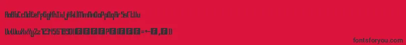 BravadoBlock-Schriftart – Schwarze Schriften auf rotem Hintergrund