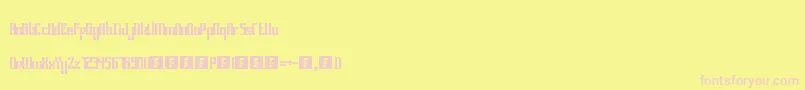 BravadoBlock Font – Pink Fonts on Yellow Background