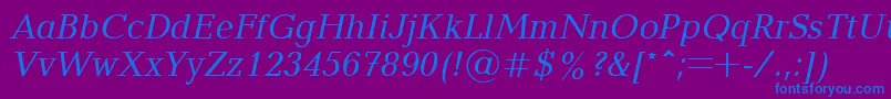 Blt56C Font – Blue Fonts on Purple Background