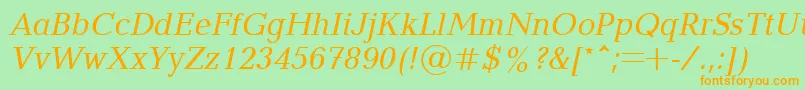 Blt56C Font – Orange Fonts on Green Background