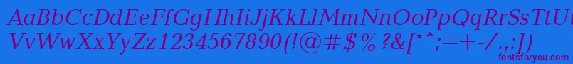 Blt56C Font – Purple Fonts on Blue Background