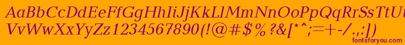 Blt56C Font – Purple Fonts on Orange Background