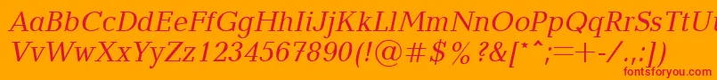 Blt56C Font – Red Fonts on Orange Background