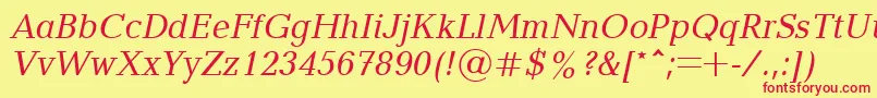 Blt56C Font – Red Fonts on Yellow Background