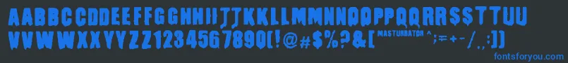 MasturbatorRegular Font – Blue Fonts on Black Background