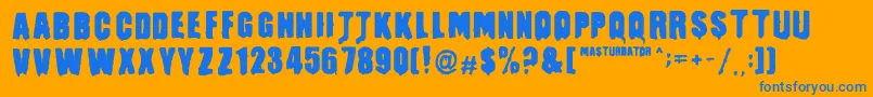 MasturbatorRegular Font – Blue Fonts on Orange Background