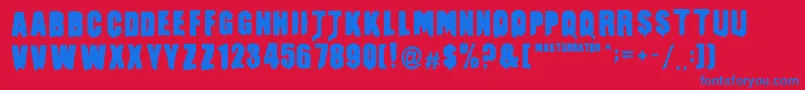 MasturbatorRegular Font – Blue Fonts on Red Background