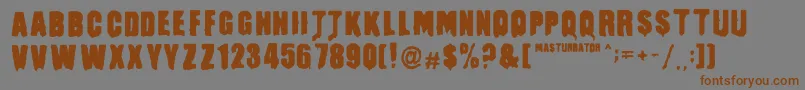 Czcionka MasturbatorRegular – brązowe czcionki na szarym tle