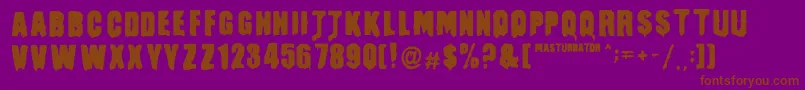 MasturbatorRegular Font – Brown Fonts on Purple Background
