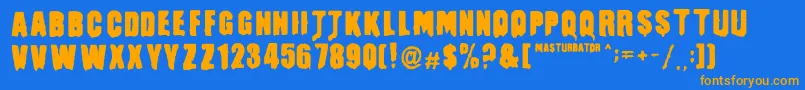 MasturbatorRegular Font – Orange Fonts on Blue Background