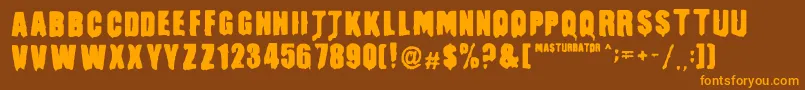 MasturbatorRegular Font – Orange Fonts on Brown Background