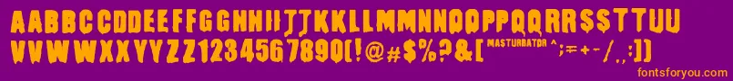 MasturbatorRegular Font – Orange Fonts on Purple Background