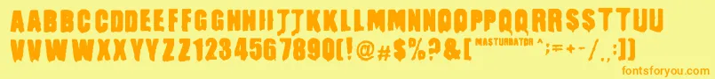 MasturbatorRegular Font – Orange Fonts on Yellow Background