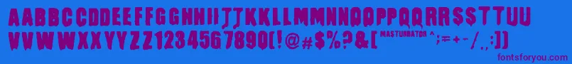 MasturbatorRegular Font – Purple Fonts on Blue Background