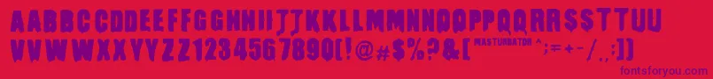 MasturbatorRegular Font – Purple Fonts on Red Background