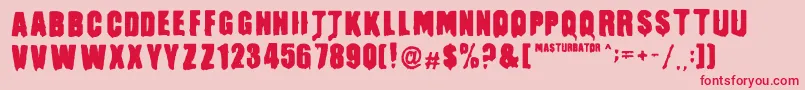 MasturbatorRegular Font – Red Fonts on Pink Background