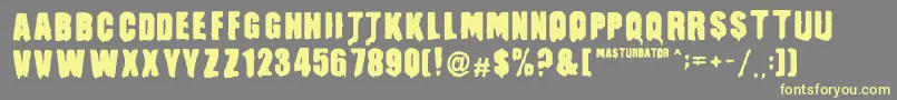 Подробнее о шрифте MasturbatorRegular Шрифт MasturbatorRegular – жёлтые шрифты на сером фоне