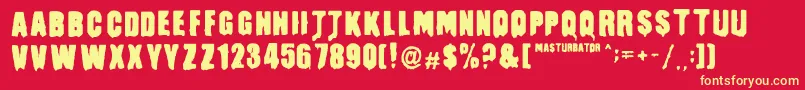 MasturbatorRegular Font – Yellow Fonts on Red Background