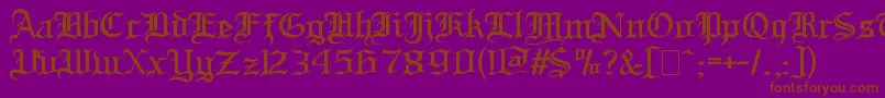 Bloodandblade-Schriftart – Braune Schriften auf violettem Hintergrund