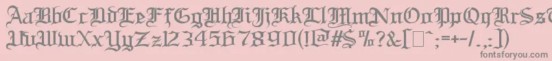 フォントBloodandblade – ピンクの背景に灰色の文字