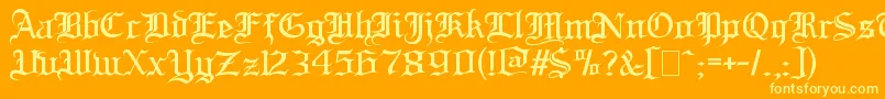 フォントBloodandblade – オレンジの背景に黄色の文字